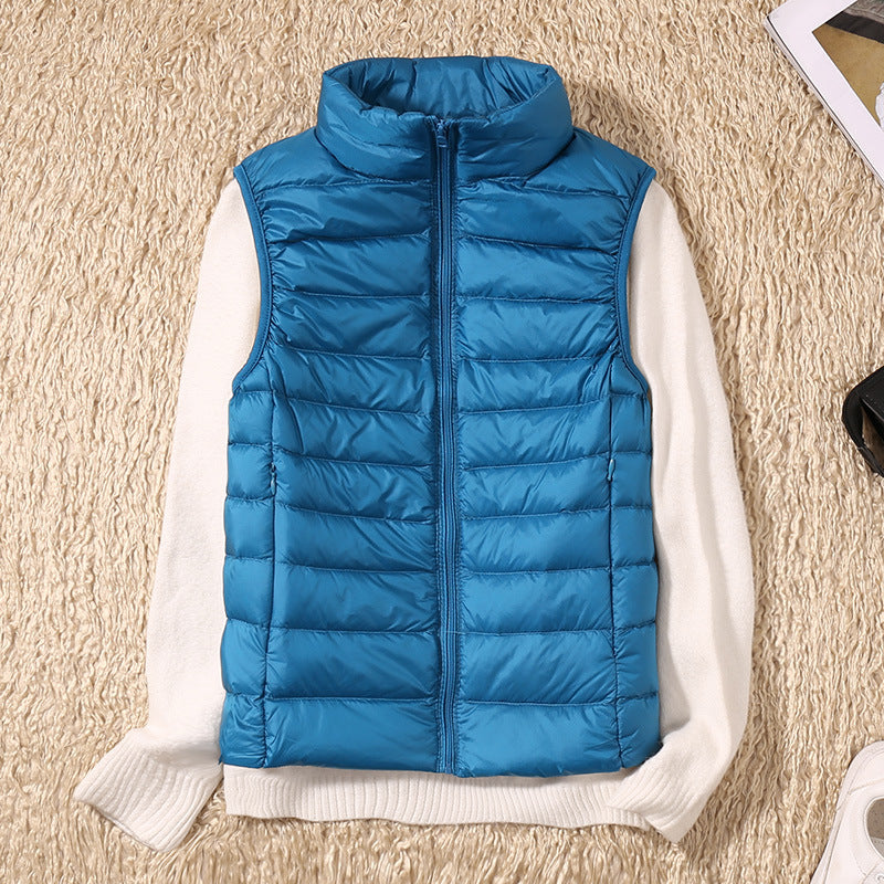 Velora – Ultralight White Duck Down Vest