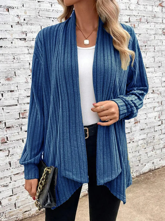 Leah™ -Ribbed Drape Cardigan