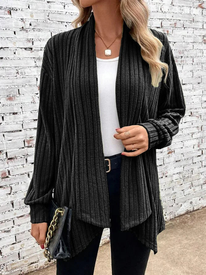 Leah™ -Ribbed Drape Cardigan